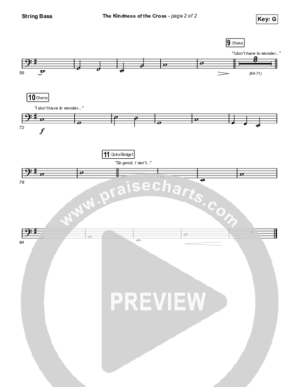 The Kindness Of The Cross (Choral Anthem SATB) String Bass (Travis Cottrell / Arr. Travis Cottrell)