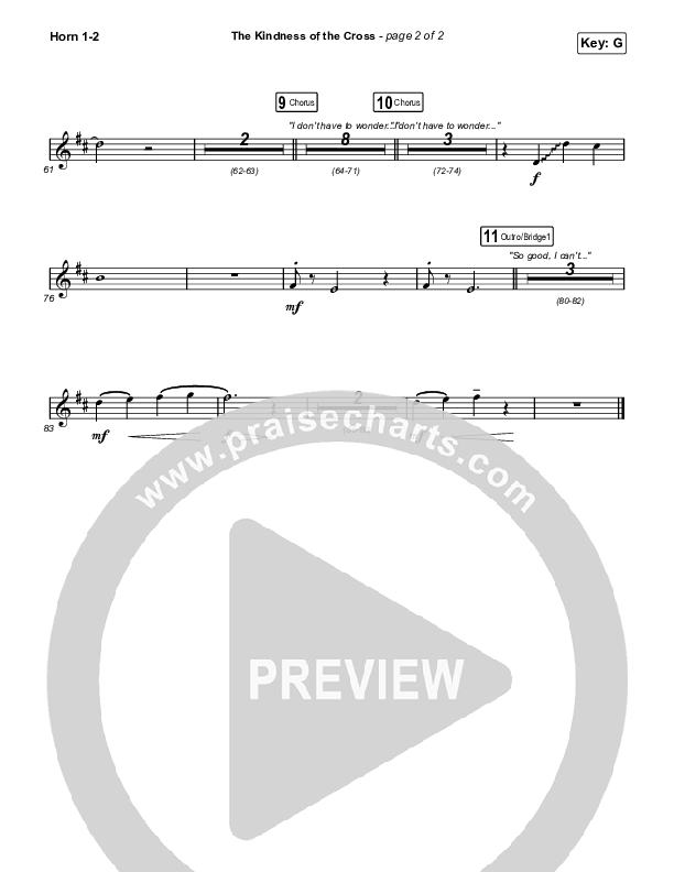 The Kindness Of The Cross (Choral Anthem SATB) French Horn 1,2 (Travis Cottrell / Arr. Travis Cottrell)