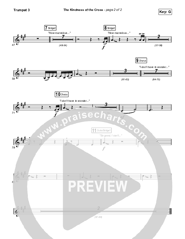 The Kindness Of The Cross (Choral Anthem SATB) Trumpet 3 (Travis Cottrell / Arr. Travis Cottrell)