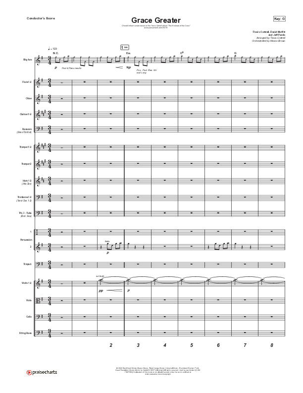 Grace Greater (Choral Anthem SATB) Conductor's Score (Travis Cottrell / Arr. Travis Cottrell)