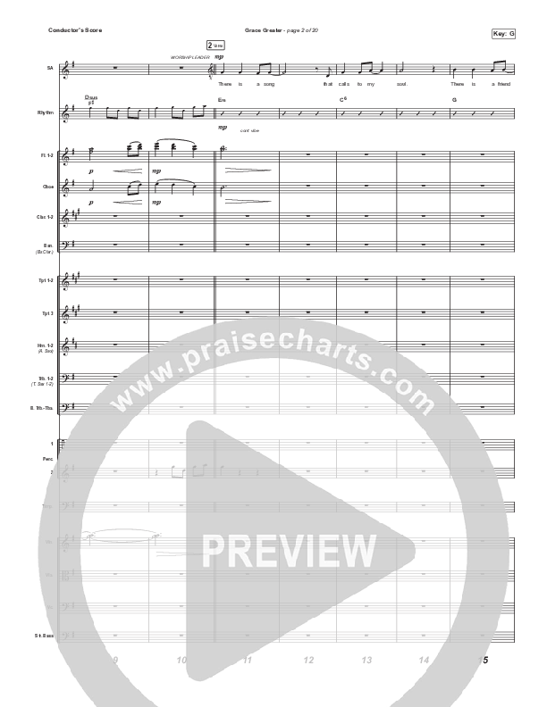 Grace Greater (Choral Anthem SATB) Conductor's Score (Travis Cottrell / Arr. Travis Cottrell)