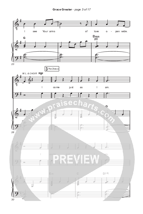 Grace Greater (Choral Anthem SATB) Octavo (SATB & Pno) (Travis Cottrell / Arr. Travis Cottrell)