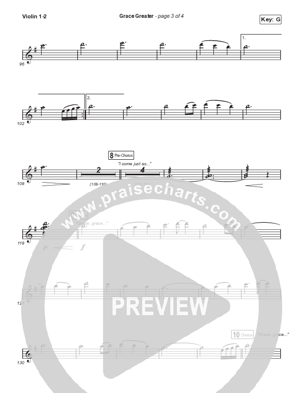 Grace Greater (Choral Anthem SATB) String Pack (Travis Cottrell / Arr. Travis Cottrell)