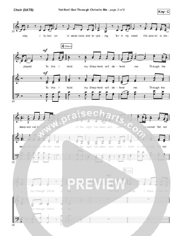 Yet Not I But Through Christ In Me (Choral Anthem SATB) Choir Sheet (SATB) (Travis Cottrell / Lily Cottrell / Arr. Travis Cottrell)