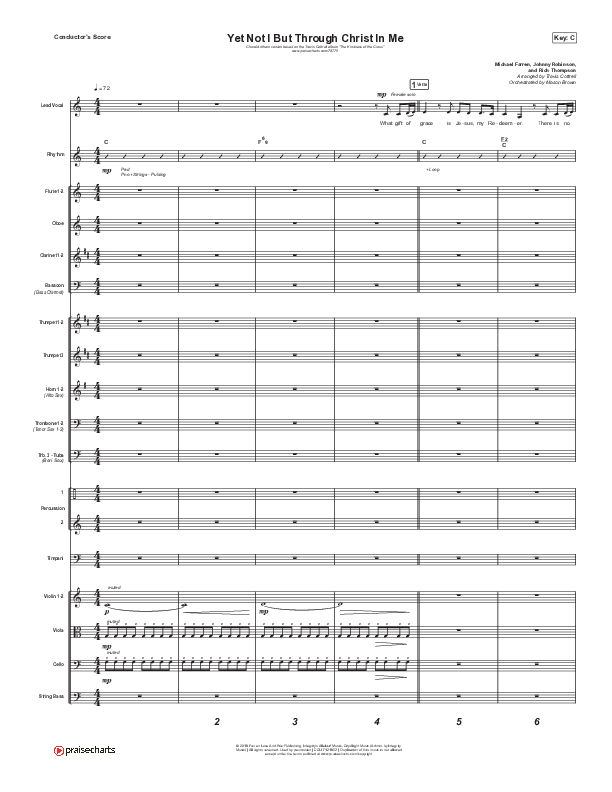 Yet Not I But Through Christ In Me (Choral Anthem SATB) Conductor's Score (Travis Cottrell / Lily Cottrell / Arr. Travis Cottrell)