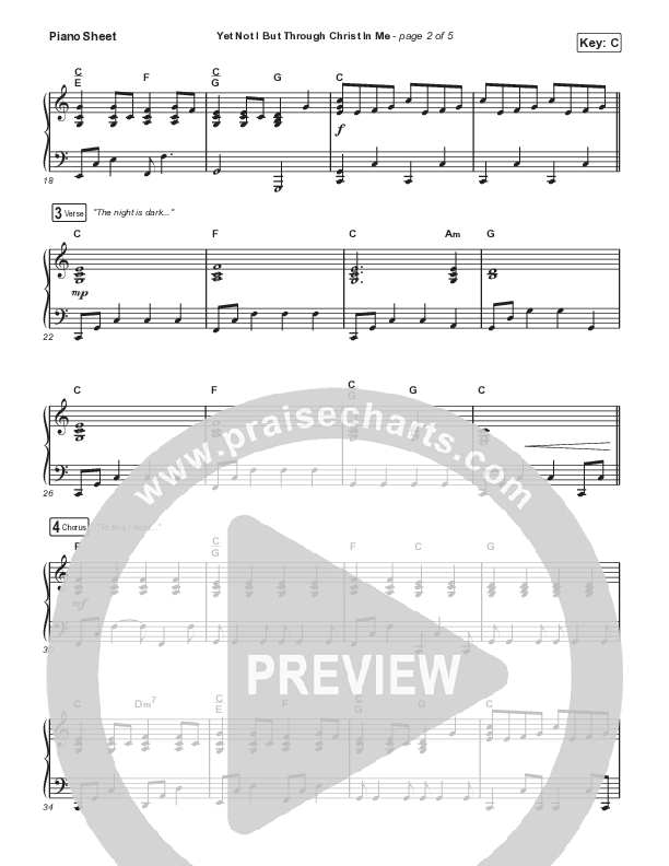 Yet Not I But Through Christ In Me (Choral Anthem SATB) Piano Sheet (Travis Cottrell / Lily Cottrell / Arr. Travis Cottrell)