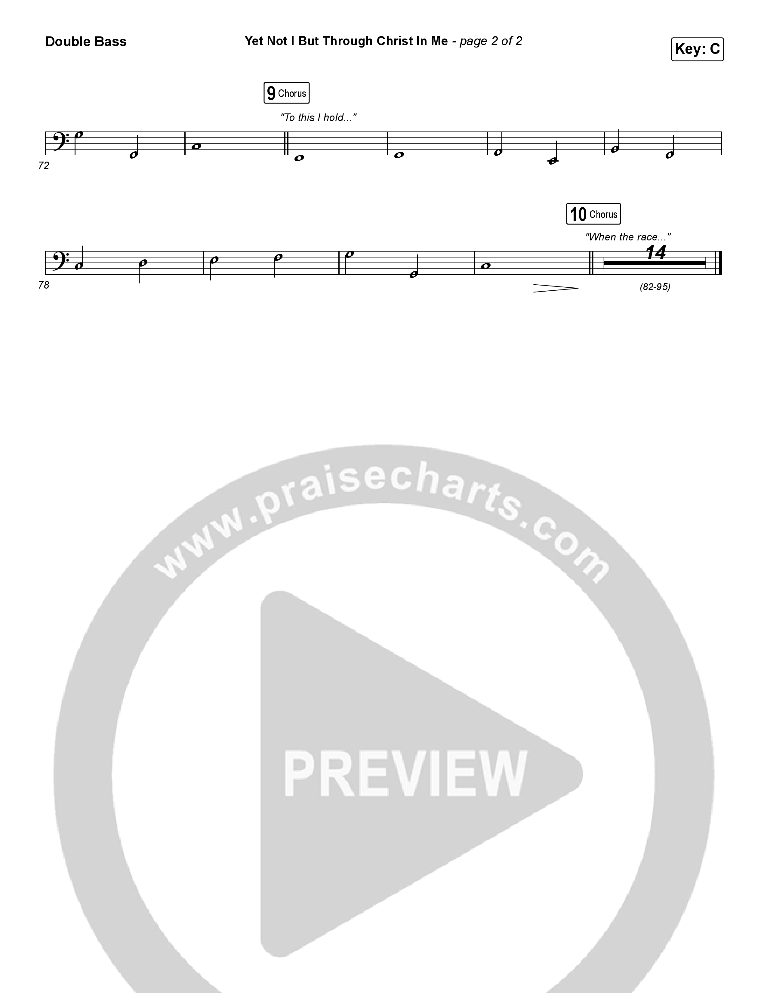 Yet Not I But Through Christ In Me (Choral Anthem SATB) String Bass (Travis Cottrell / Lily Cottrell / Arr. Travis Cottrell)