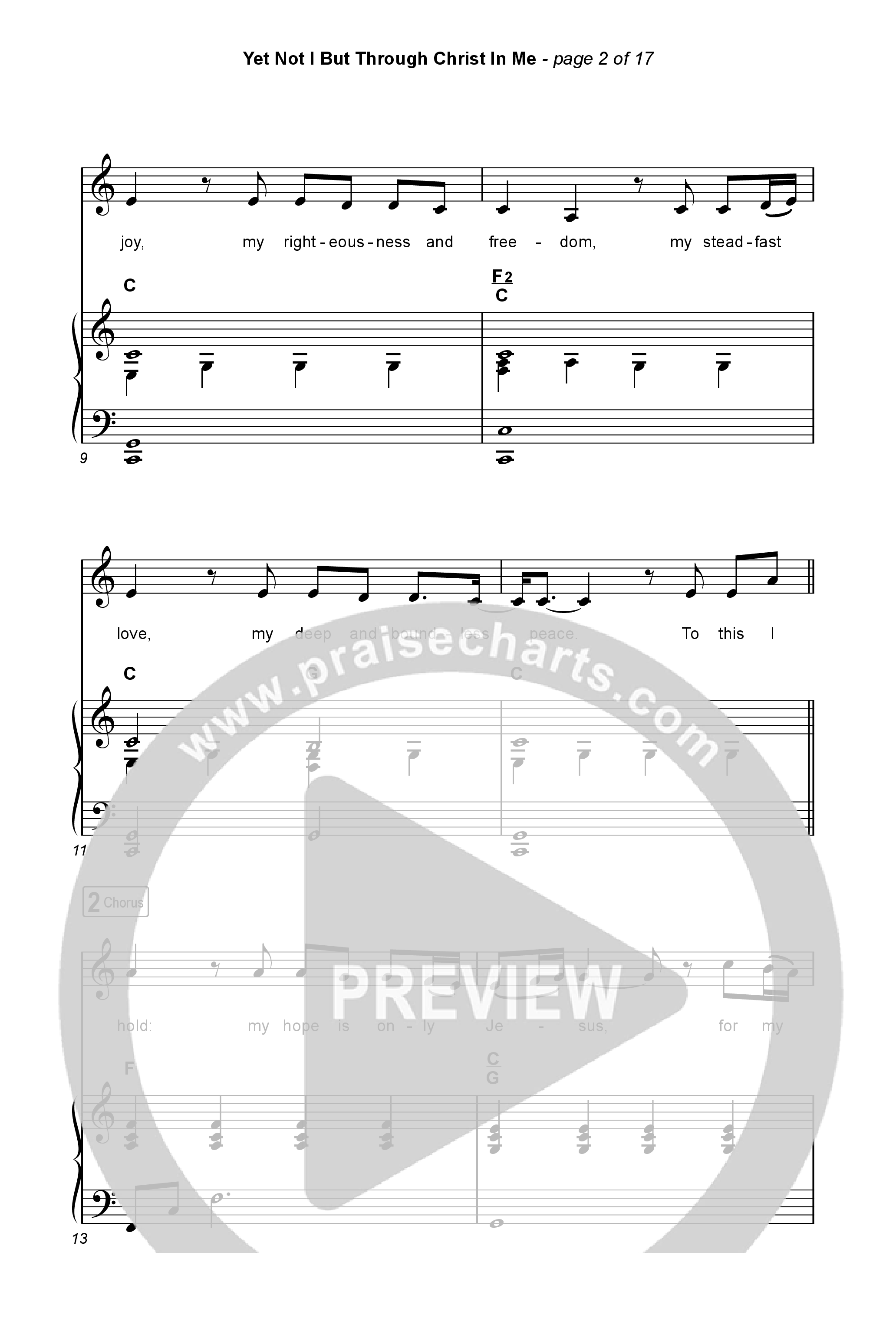 Yet Not I But Through Christ In Me (Choral Anthem SATB) Octavo (SATB & Pno) (Travis Cottrell / Lily Cottrell / Arr. Travis Cottrell)