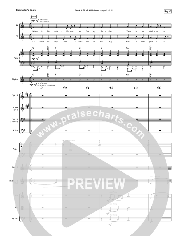 Great Is Thy Faithfulness (Choral Anthem SATB) Conductor's Score (Austin Stone Worship / Arr. Luke Gambill)