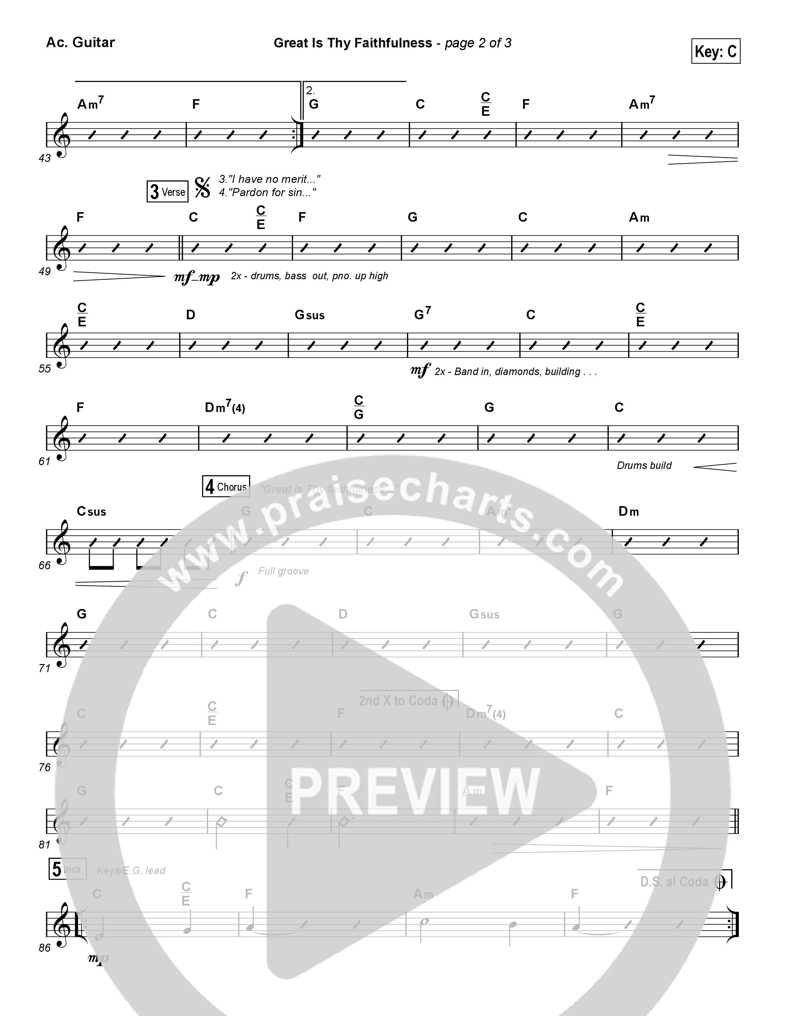 Great Is Thy Faithfulness (Choral Anthem SATB) Acoustic Guitar (Austin Stone Worship / Arr. Luke Gambill)