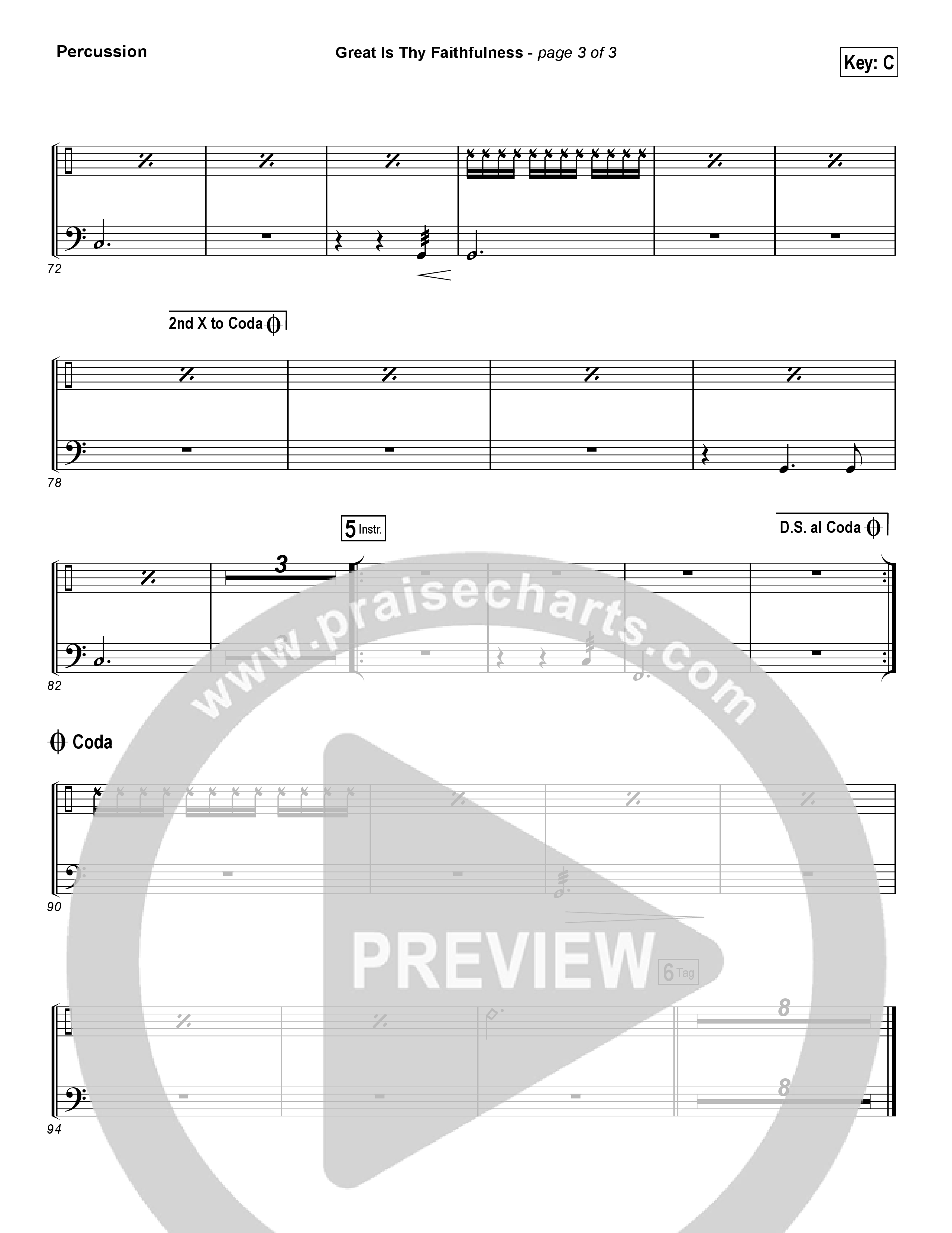 Great Is Thy Faithfulness (Choral Anthem SATB) Percussion (Austin Stone Worship / Arr. Luke Gambill)