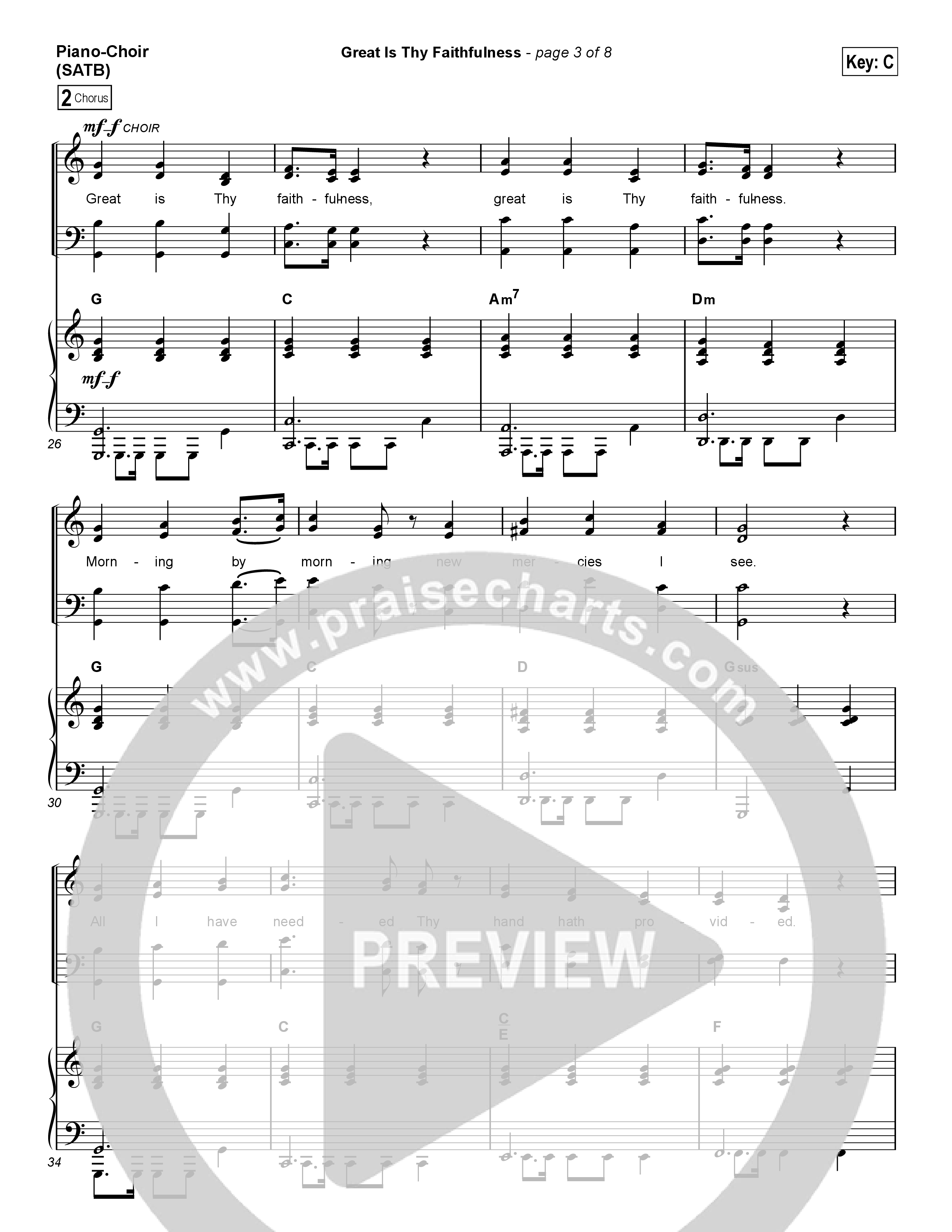 Great Is Thy Faithfulness (Choral Anthem SATB) Piano/Vocal (SATB) (Austin Stone Worship / Arr. Luke Gambill)