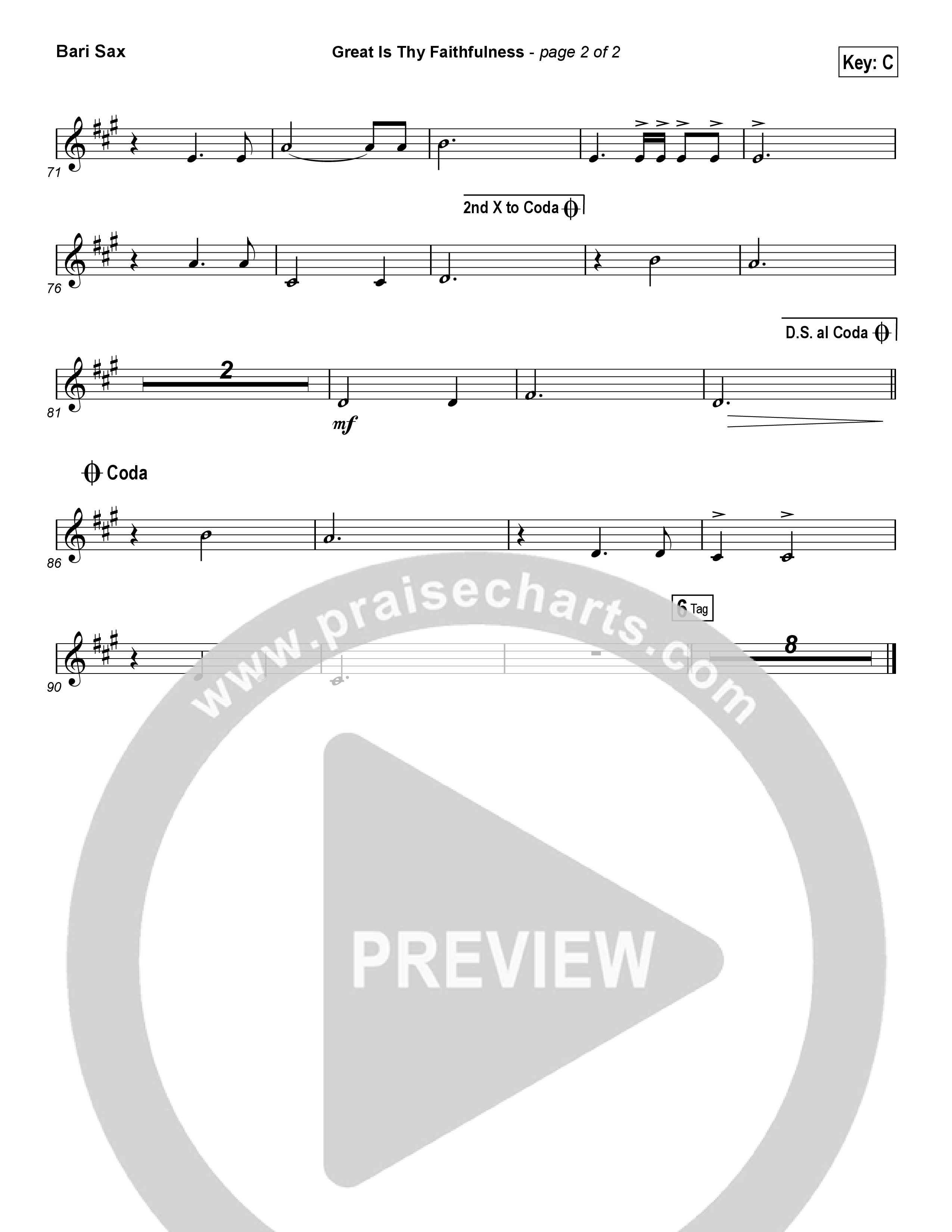 Great Is Thy Faithfulness (Worship Choir SAB) Bari Sax (Austin Stone Worship / Arr. Luke Gambill)