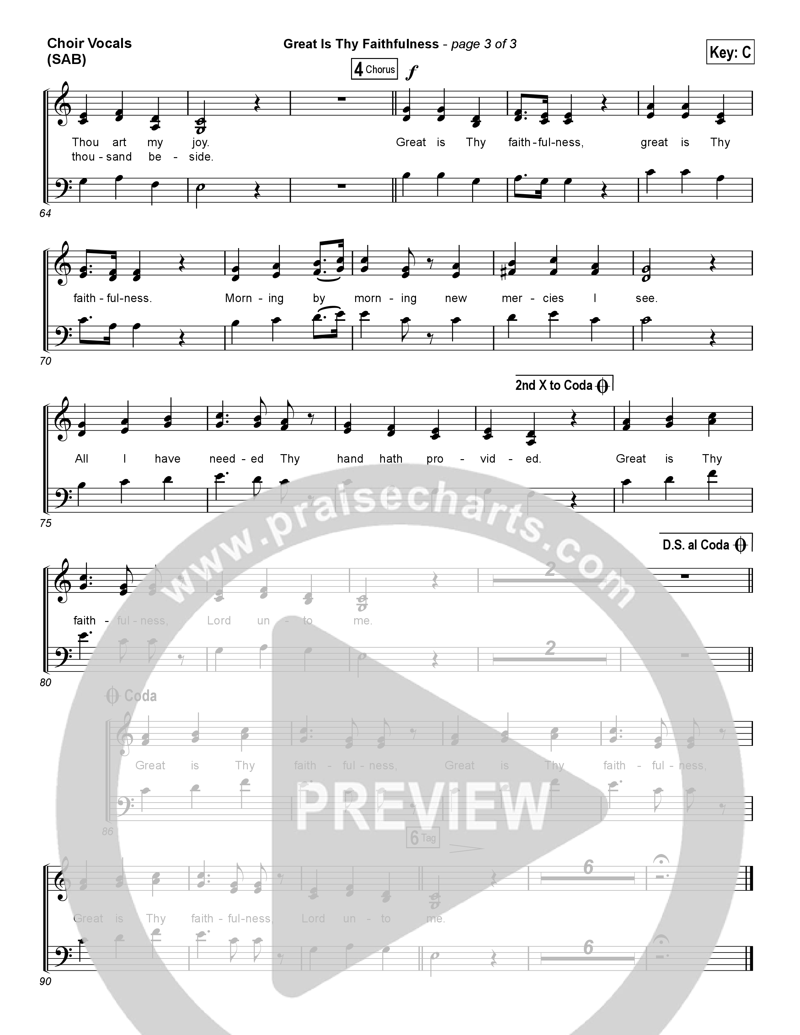 Great Is Thy Faithfulness (Worship Choir SAB) Choir Sheet (SAB) (Austin Stone Worship / Arr. Luke Gambill)