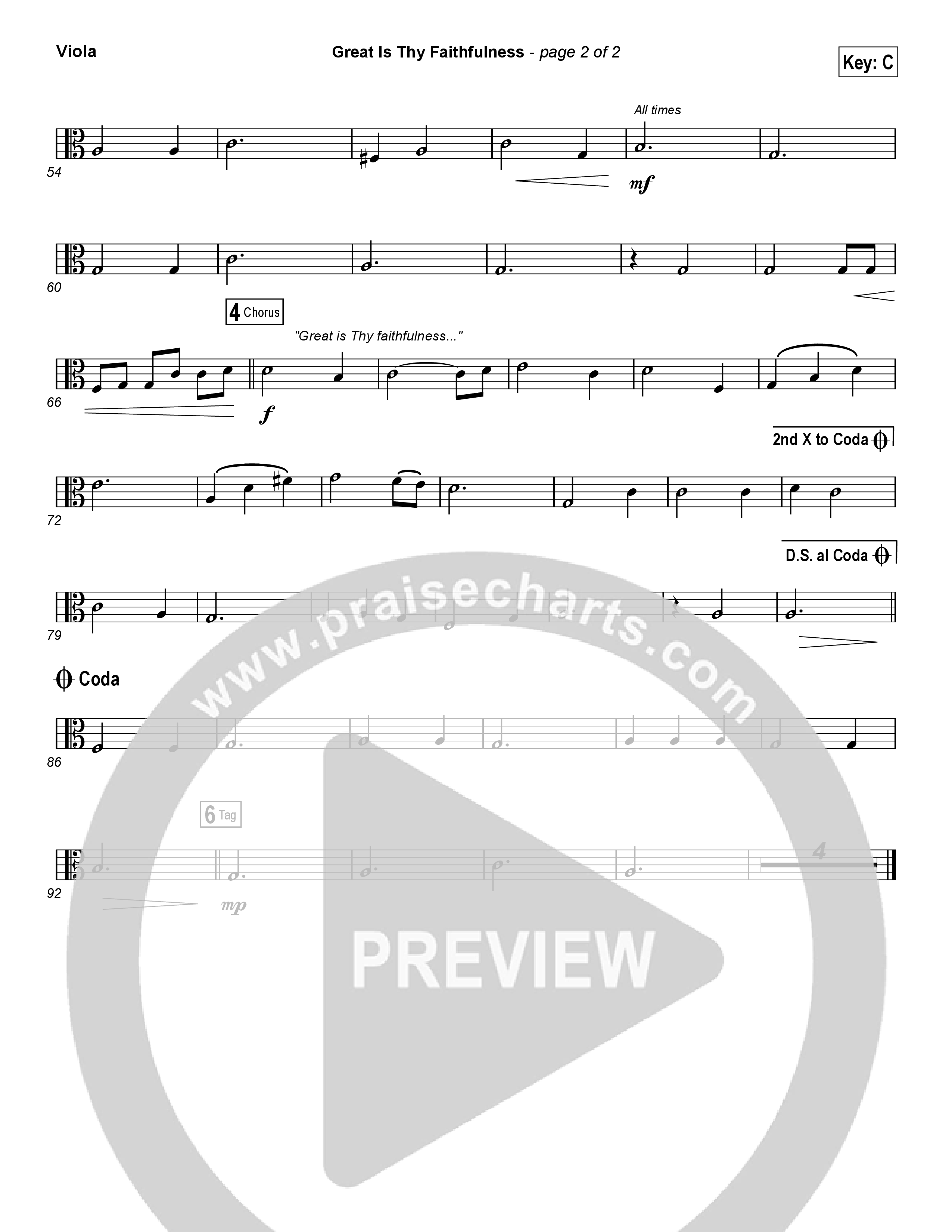 Great Is Thy Faithfulness (Worship Choir SAB) Viola (Austin Stone Worship / Arr. Luke Gambill)