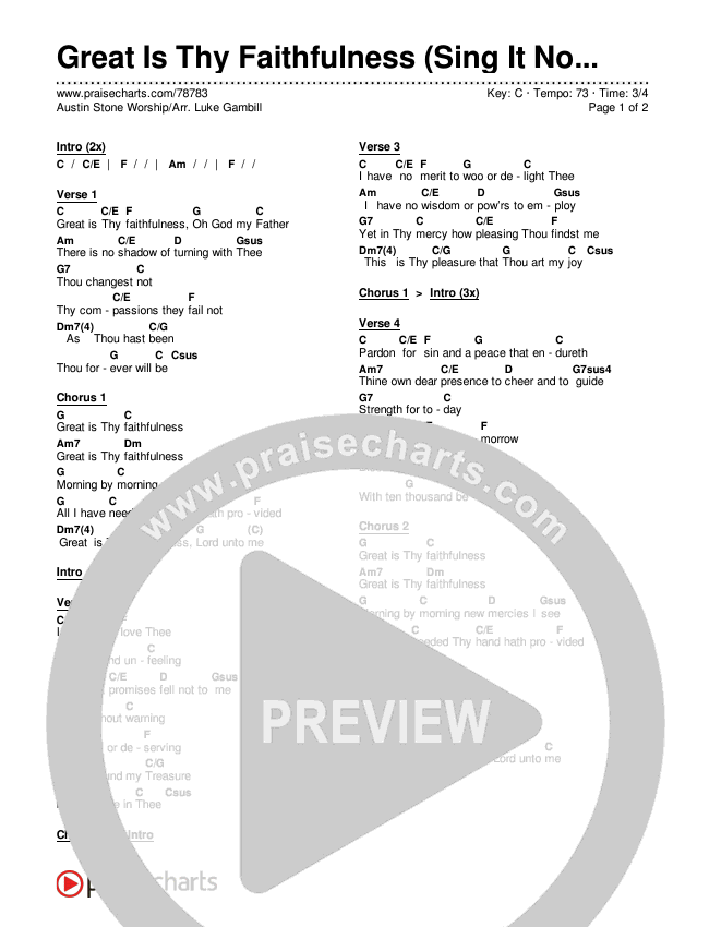 Great Is Thy Faithfulness (Sing It Now SATB) Chords & Lyrics (Austin Stone Worship / Arr. Luke Gambill)