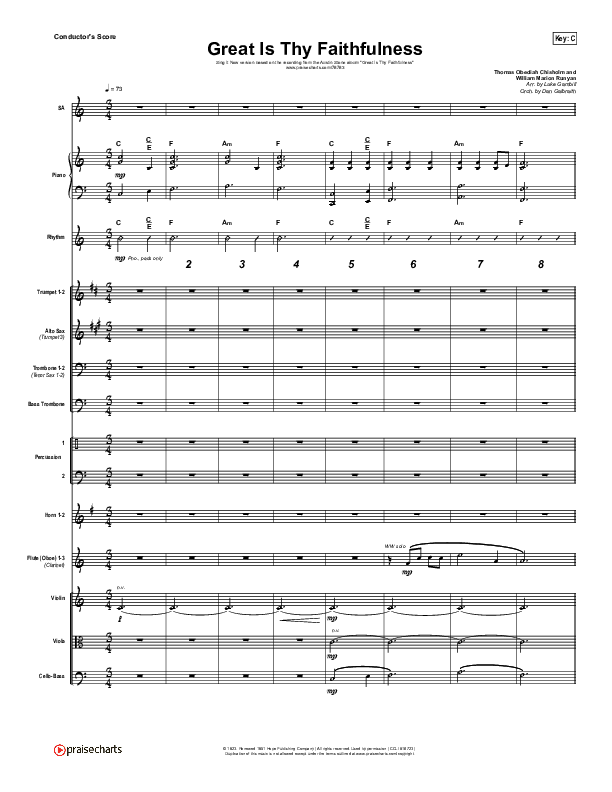 Great Is Thy Faithfulness (Sing It Now SATB) Orchestration (Austin Stone Worship / Arr. Luke Gambill)