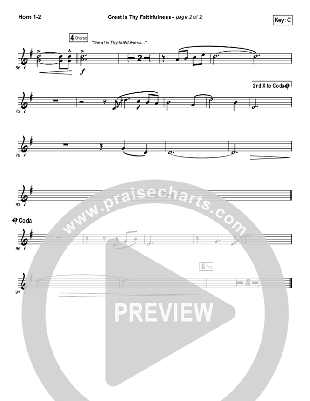Great Is Thy Faithfulness (Sing It Now SATB) French Horn 1/2 (Austin Stone Worship / Arr. Luke Gambill)