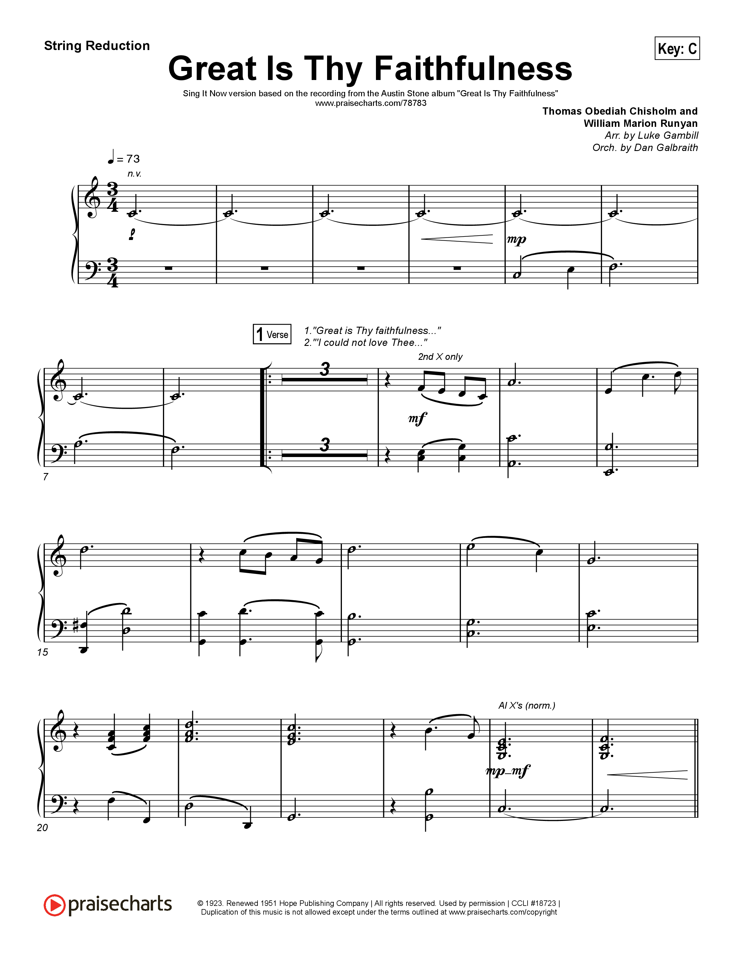 Great Is Thy Faithfulness (Sing It Now SATB) String Reduction (Austin Stone Worship / Arr. Luke Gambill)