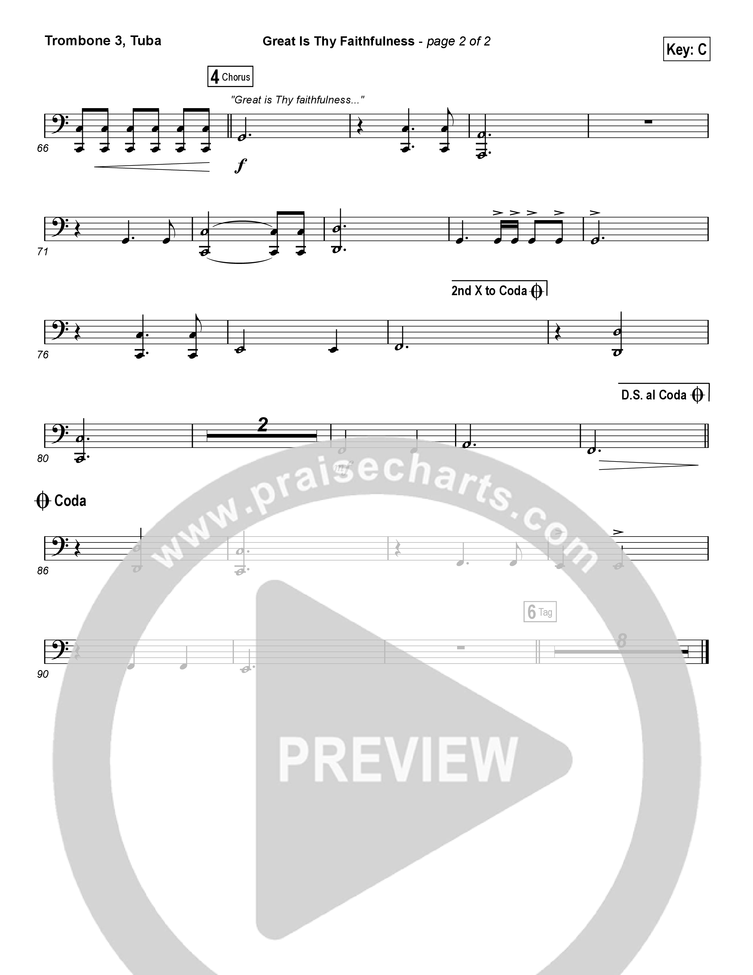 Great Is Thy Faithfulness (Sing It Now SATB) Trombone 3/Tuba (Austin Stone Worship / Arr. Luke Gambill)