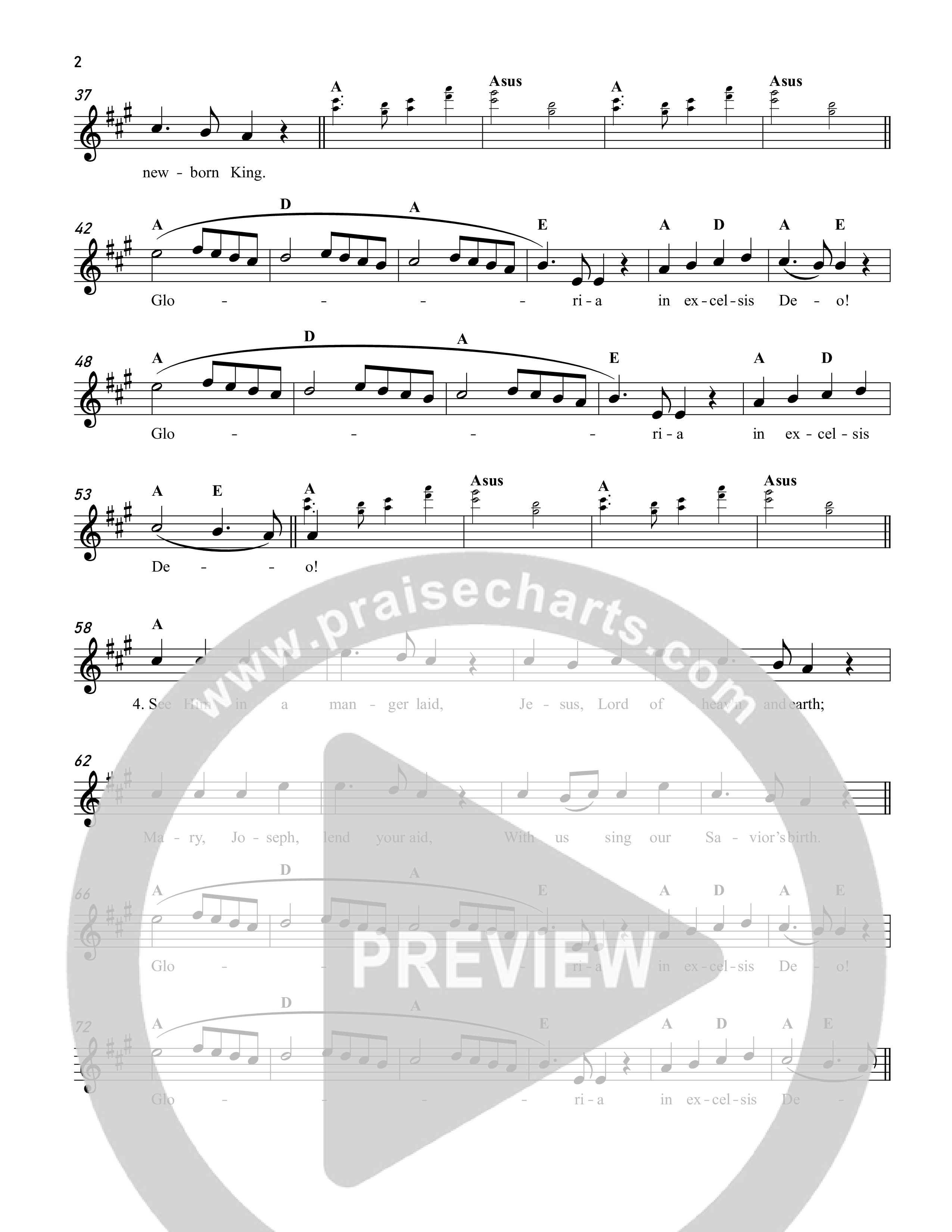 Angels We Have Heard On High Lead Sheet Melody (Reawaken Hymns)