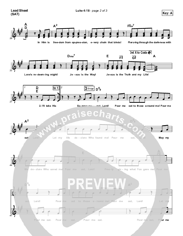 Luke 4:18 Lead Sheet (Dennis Jernigan)