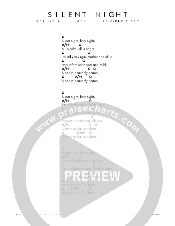 Silent Night Chord Chart (Reawaken Hymns)