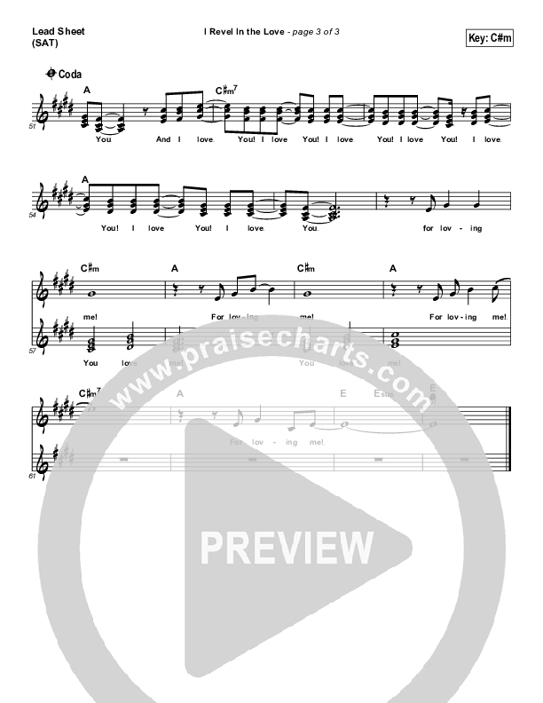 I Revel In The Love Lead Sheet (Dennis Jernigan)