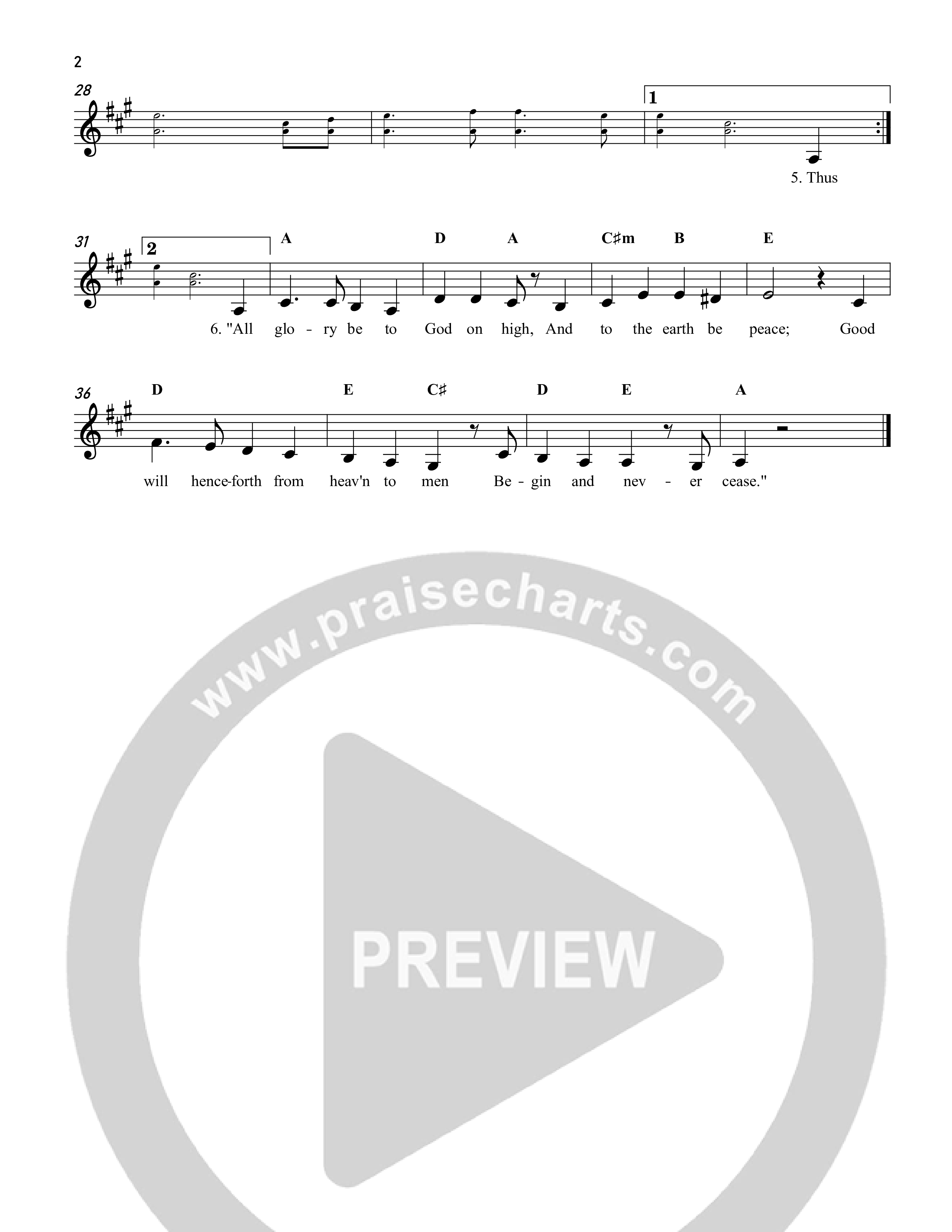 While Shepherds Watched Their Flocks Lead Sheet Melody (Reawaken Hymns)