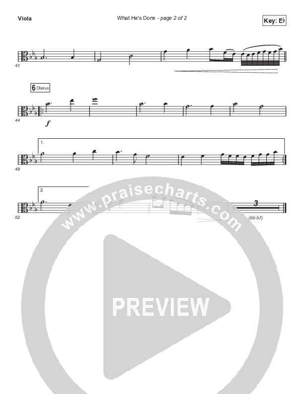 What He's Done (Unison/2-Part Choir) Viola (Passion / Kristian Stanfill / Tasha Cobbs Leonard / Anna Golden / Arr. Luke Gambill)
