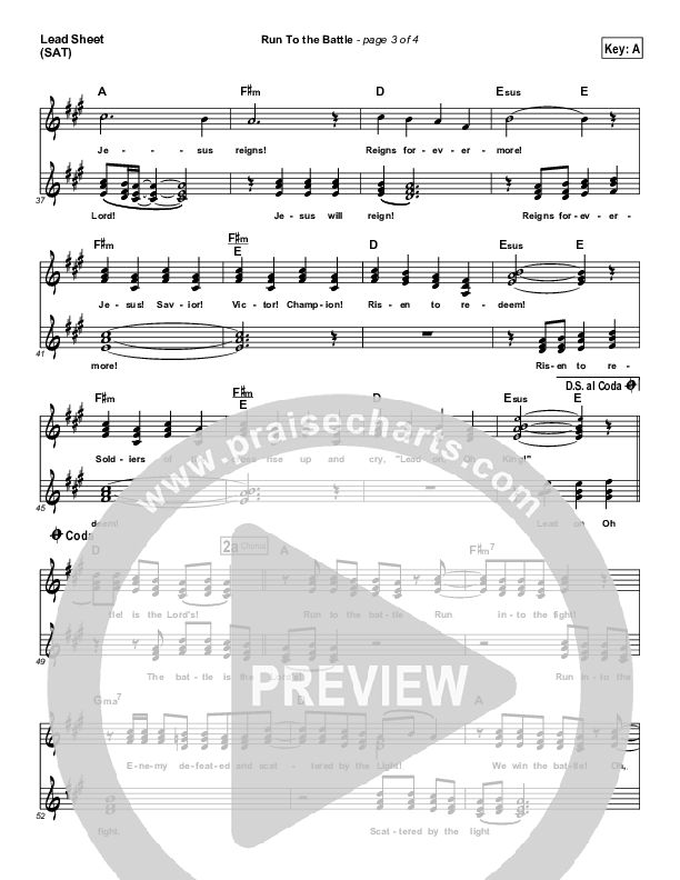 Run To The Battle Lead Sheet (Dennis Jernigan)