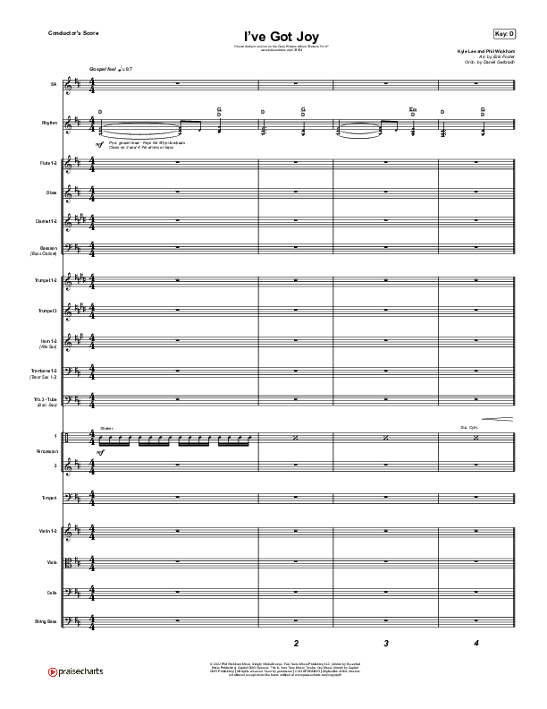 I've Got Joy (Choral Anthem SATB) Orchestration (CeCe Winans / Arr. Erik Foster)