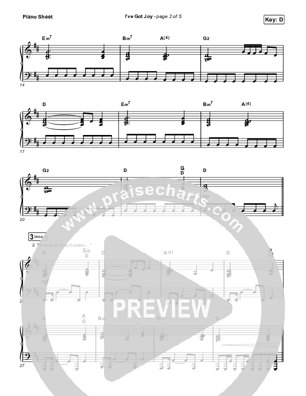 I've Got Joy (Choral Anthem SATB) Piano Sheet (CeCe Winans / Arr. Erik Foster)