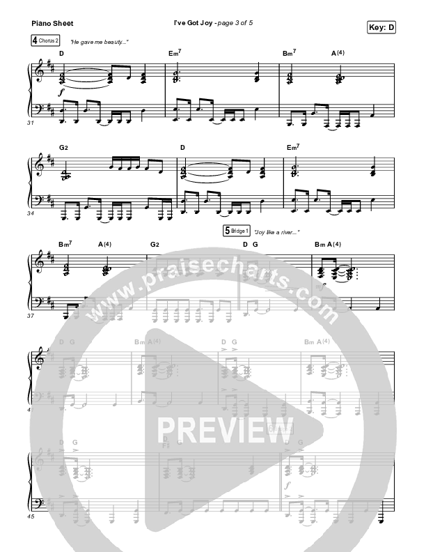 I've Got Joy (Choral Anthem SATB) Piano Sheet (CeCe Winans / Arr. Erik Foster)
