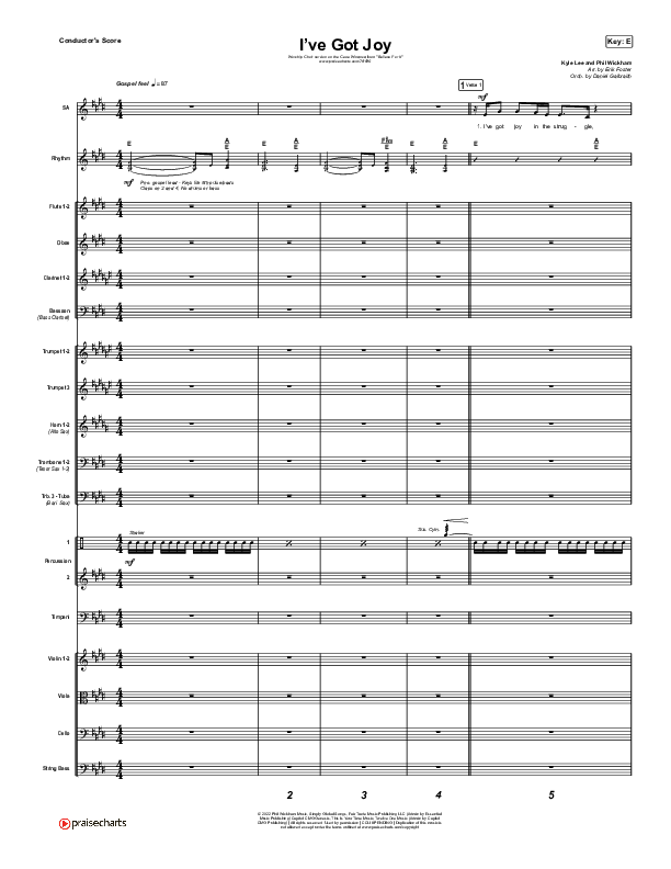 I've Got Joy (Worship Choir SAB) Conductor's Score (CeCe Winans / Arr. Erik Foster)