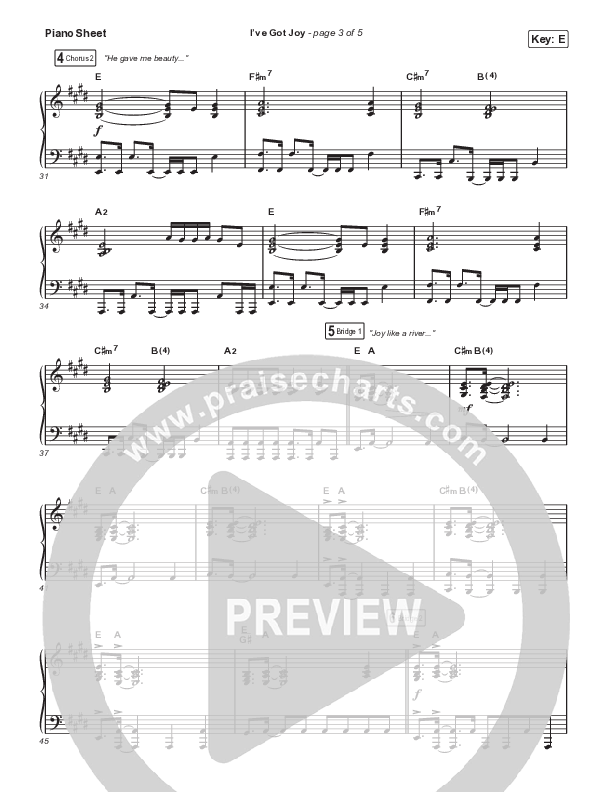 I've Got Joy (Worship Choir SAB) Piano Sheet (CeCe Winans / Arr. Erik Foster)