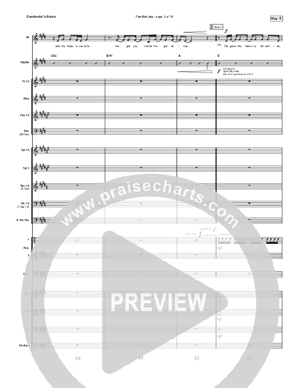 I've Got Joy (Unison/2-Part Choir) Conductor's Score (CeCe Winans / Arr. Erik Foster)