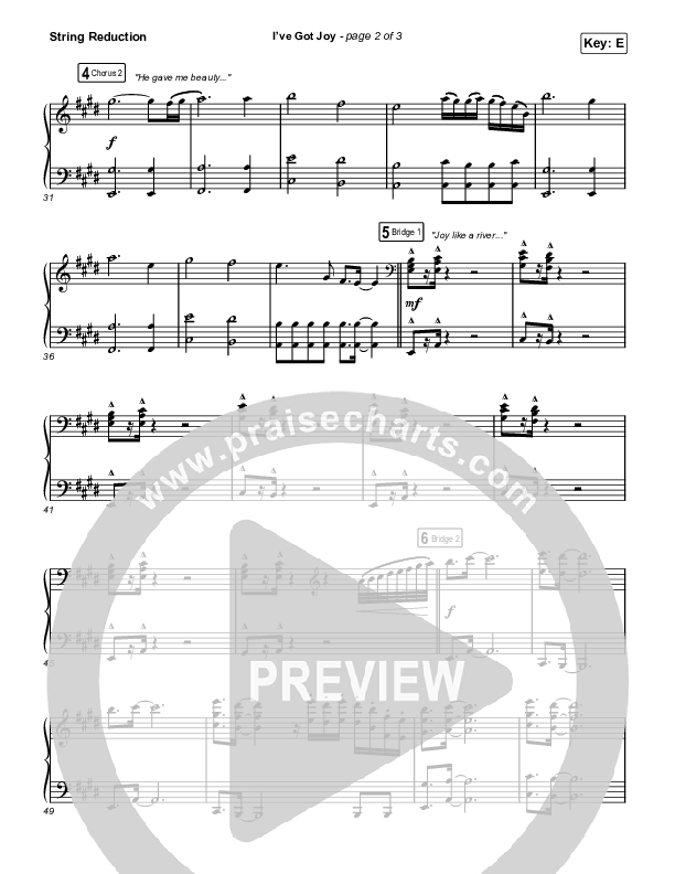 I've Got Joy (Unison/2-Part Choir) String Reduction (CeCe Winans / Arr. Erik Foster)