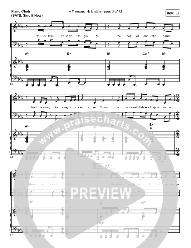 A Thousand Hallelujahs (Sing It Now SATB) Piano/Choir (SATB) (Brooke Ligertwood / Arr. Luke Gambill)