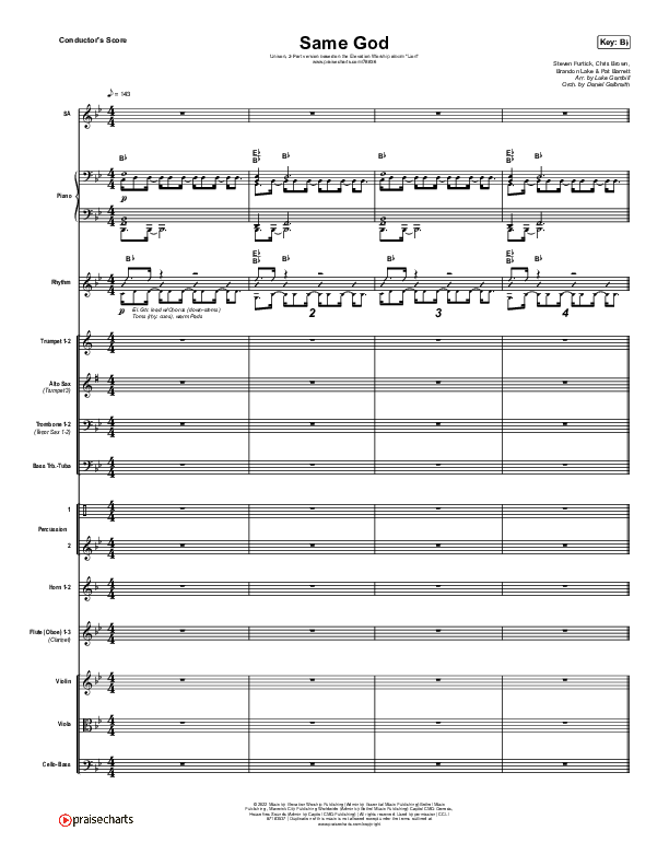 Same God (Unison/2-Part Choir) Orchestration (Elevation Worship / Jonsal Barrientes / Arr. Luke Gambill)