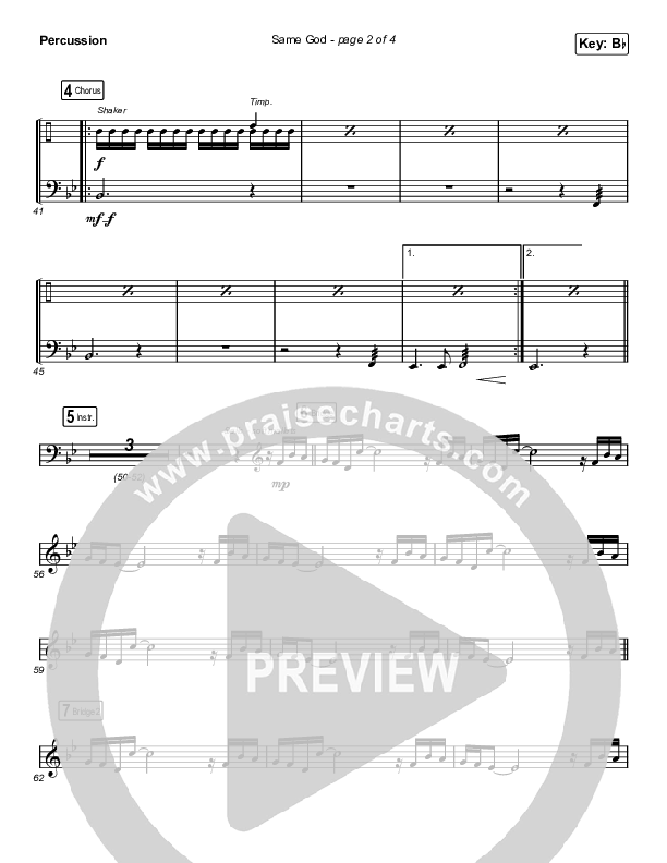 Same God (Unison/2-Part Choir) Percussion (Elevation Worship / Jonsal Barrientes / Arr. Luke Gambill)