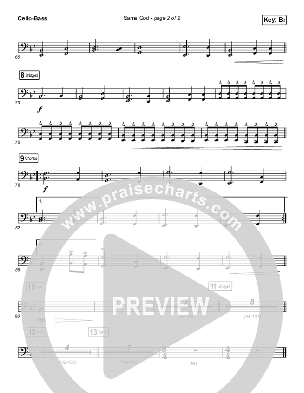 Same God (Worship Choir SAB) Cello/Bass (Elevation Worship / Jonsal Barrientes / Arr. Luke Gambill)