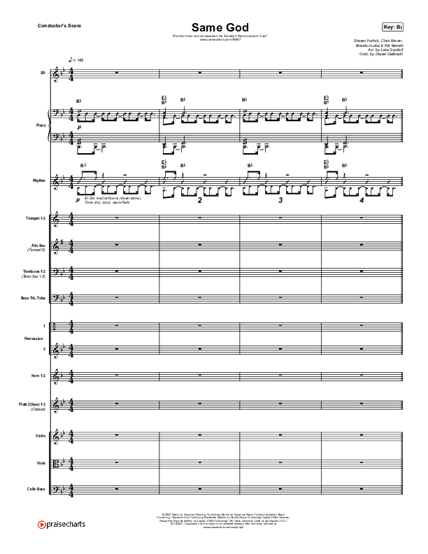 Same God (Worship Choir SAB) Orchestration (No Vocals) (Elevation Worship / Jonsal Barrientes / Arr. Luke Gambill)