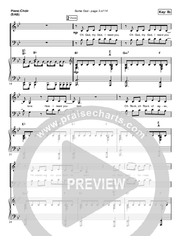 Same God (Worship Choir SAB) Piano/Choir (SAB) (Elevation Worship / Jonsal Barrientes / Arr. Luke Gambill)