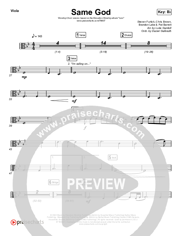 Same God (Worship Choir SAB) Viola (Elevation Worship / Jonsal Barrientes / Arr. Luke Gambill)