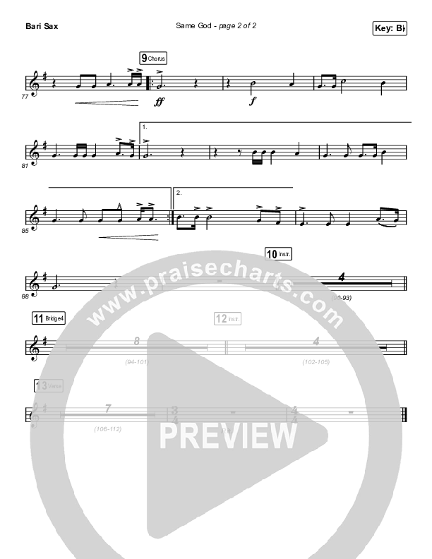 Same God (Sing It Now SATB) Bari Sax (Elevation Worship / Jonsal Barrientes / Arr. Luke Gambill)