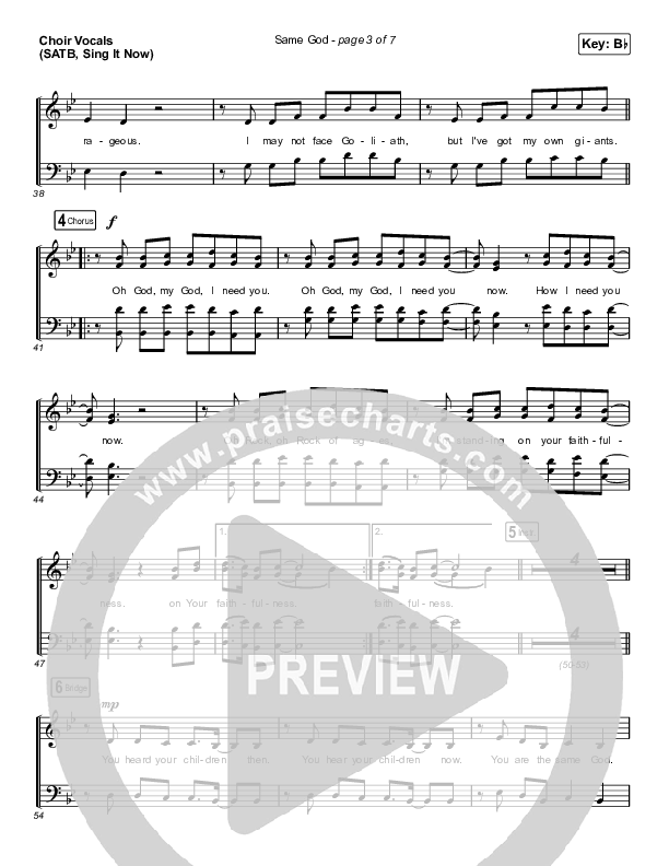 Same God (Sing It Now SATB) Choir Sheet (SATB) (Elevation Worship / Jonsal Barrientes / Arr. Luke Gambill)