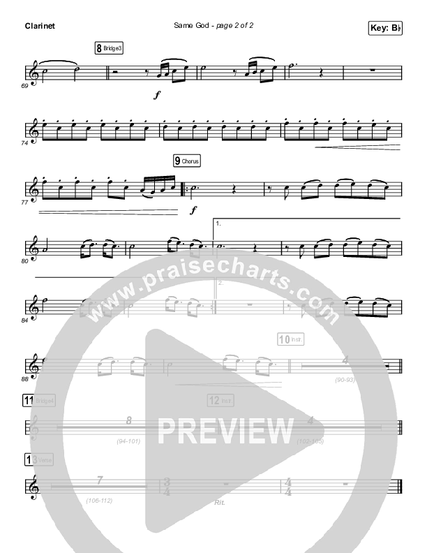 Same God (Sing It Now SATB) Clarinet (Elevation Worship / Jonsal Barrientes / Arr. Luke Gambill)