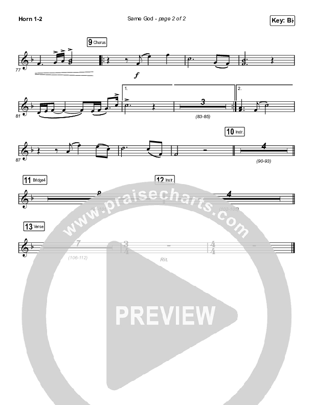 Same God (Sing It Now SATB) French Horn 1/2 (Elevation Worship / Jonsal Barrientes / Arr. Luke Gambill)