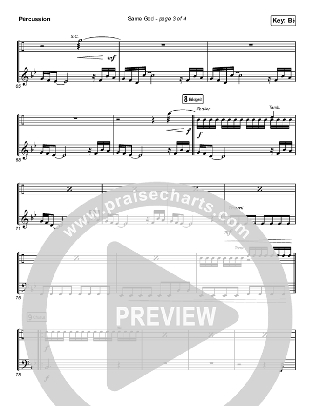 Same God (Sing It Now SATB) Percussion (Elevation Worship / Jonsal Barrientes / Arr. Luke Gambill)